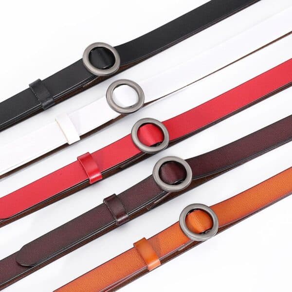 Ceinture cuir femme, système sans trou, boucle ronde. H1009 demo 02