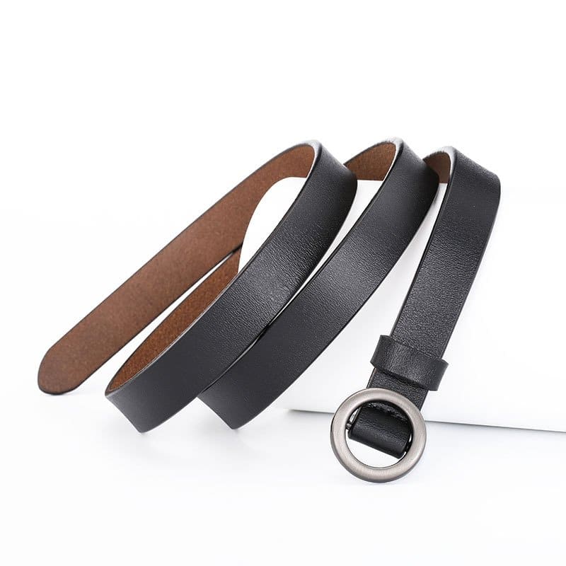 Ceinture cuir femme, système sans trou, boucle ronde. H1009 demo 03