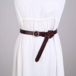 Ceinture cuir femme, système sans trou, boucle ronde. H1009 marron