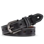 Ceinture en cuir femme, rétro boucle ardillon creuse. H038