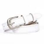 Ceinture femme cuir, véritable cuir, style fashion décontracté.H028 blanche