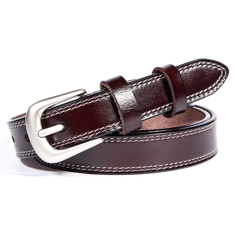 Ceinture femme cuir, véritable cuir, style fashion décontracté.H028 marron