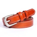 Ceinture femme cuir, véritable cuir, style fashion décontracté.H028 marron jaunâtre