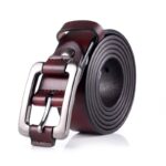 Ceintures en cuir femme, à boucle, taille fine.H026 marron