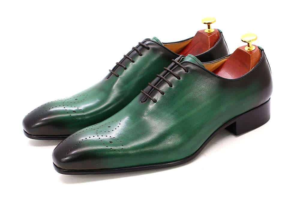 Chaussures cuir homme à bout pointu, peintes à la main ref F87-22-1-11