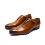 Chaussures cuir homme à bout pointu, peintes à la main ref F87-22-1-5