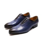 Chaussures cuir homme à bout pointu, peintes à la main ref F87-22-1-9