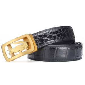 Ceinture en cuir de crocodile, boucle automatique design croco. PE322-2.jpg