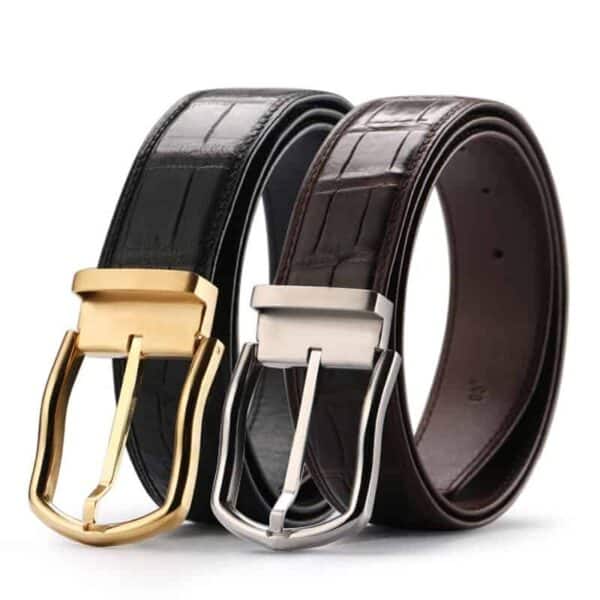 Ceinture en Cuir de crocodile. Ceinture de haute qualité. Le meilleur cadeau de luxe pour les hommes. 38PA.-1.jpg