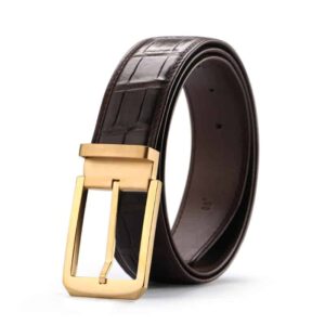 Ceinture en Cuir de crocodile. Ceinture de haute qualité. Le meilleur cadeau de luxe pour les hommes. 38PA.-2.jpg