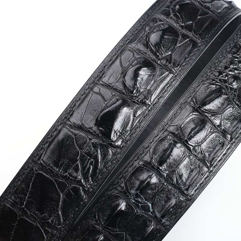Crocodile skin leather belt with a gold jade-inlaid angel's eye. PD532-3.jpg