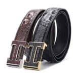 Ceinture en cuir de crocodile avec lettre H pour homme d'affaires. PD167-1.jpg