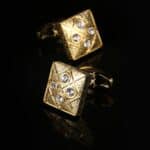 Boutons de manchette français, motif carré doré Français. RL-8067-3.jpg