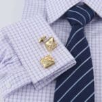 Boutons de manchette français, motif carré doré Français. RL-8067-4.jpg