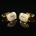 Boutons de manchette français, glaçure de goutte d’or, affaires.RL-G08007-4.jpg