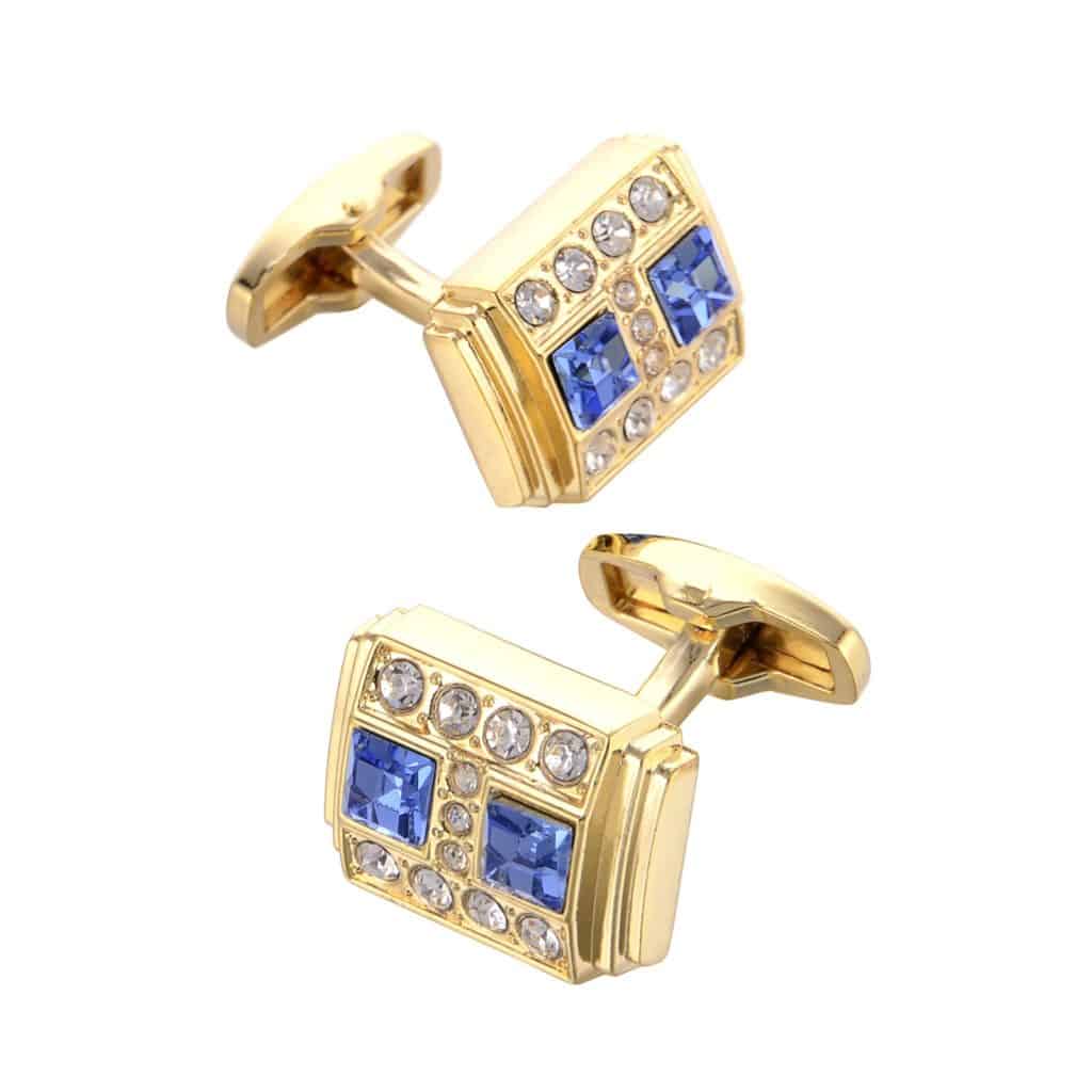 Boutons de manchette, en cristal bleu plaqué or Français.RL-G80002-5.jpg