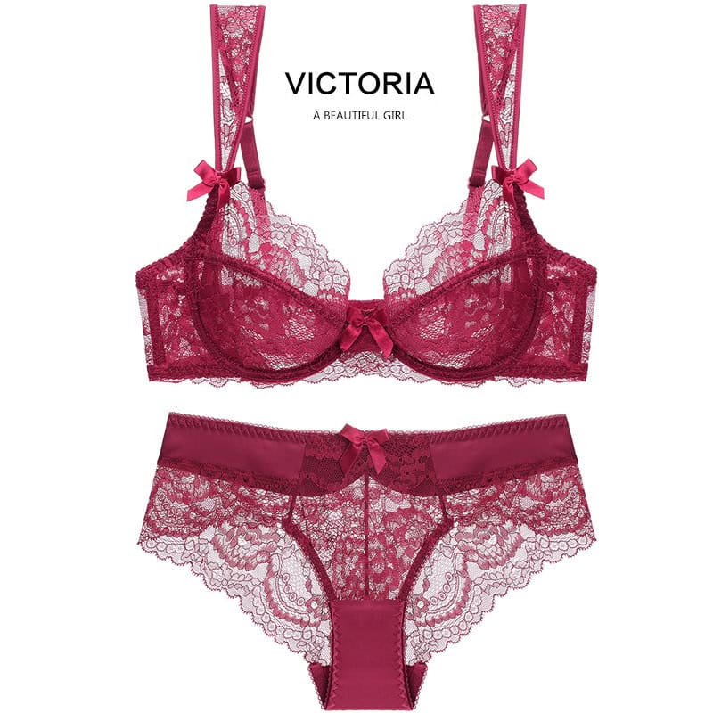 Ensemble sous-vêtements femme, Victoria ultra-mince 108 # rouge