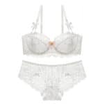 Ensemble sous-vêtements femme, dentelle sexy ultra-mince 480# blanc