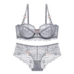 Ensemble sous-vêtements femme, dentelle sexy ultra-mince 480# gris