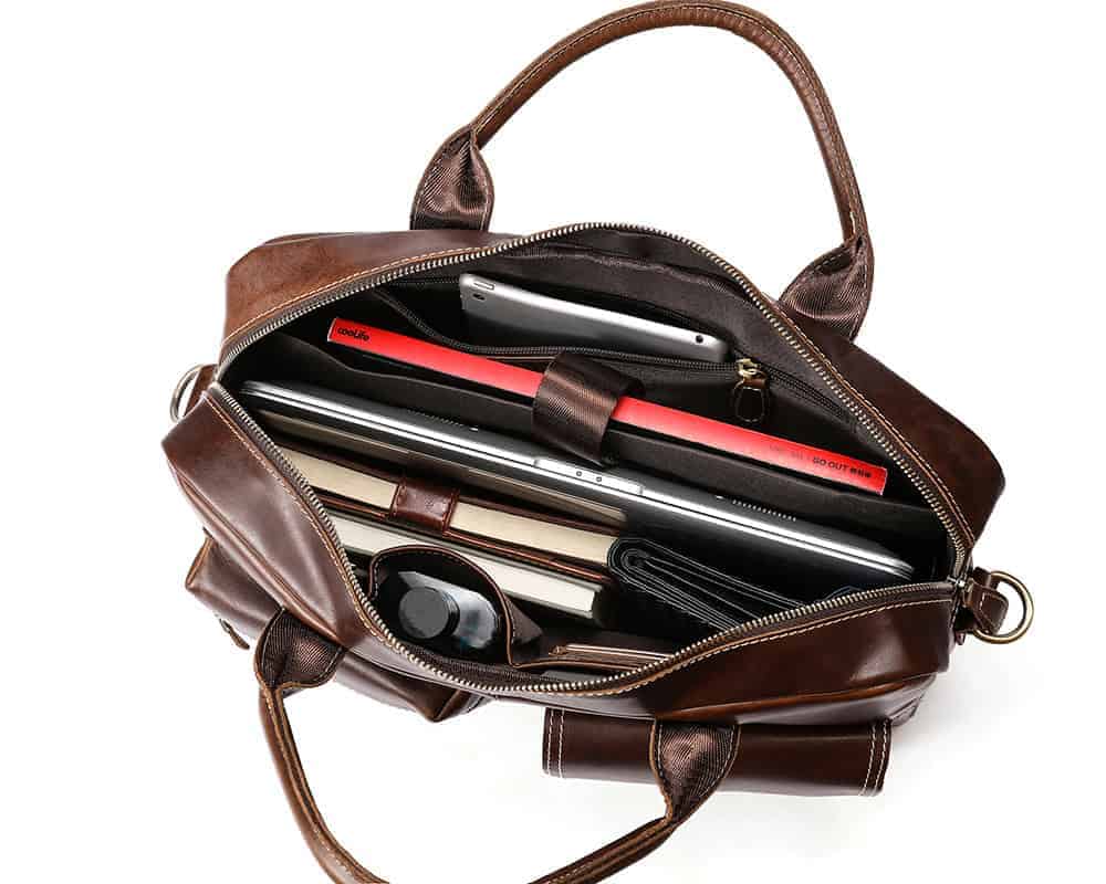 Sacs homme cuir, porte-documents d’affaires, sac Messenger7212 intérieur