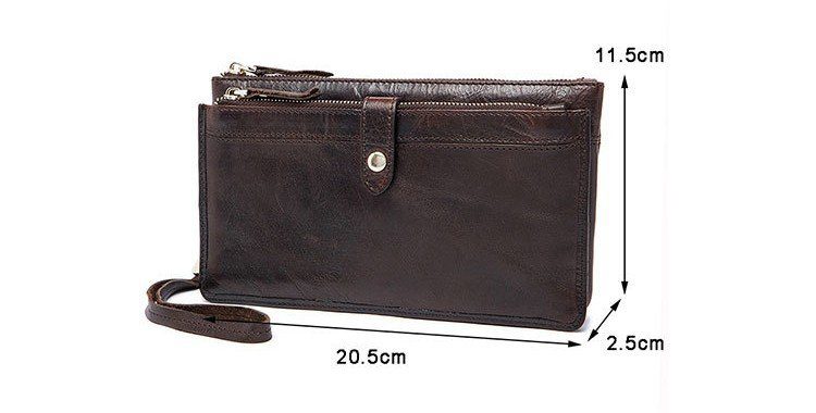 Portefeuille cuir homme, portefeuille en cuir long, tendance.3002-7