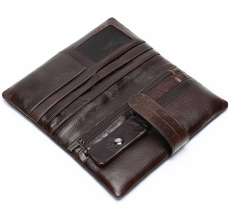 Portefeuille cuir homme, long, rétro, cuir de couche supérieure.6018-11