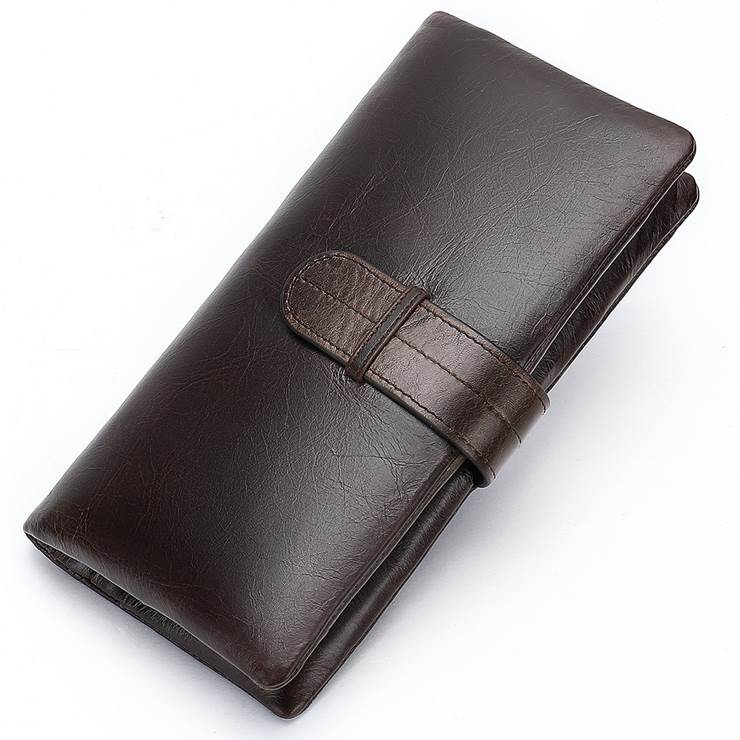 Portefeuille cuir homme, long, rétro, cuir de couche supérieure.6018-7
