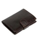 Porte-monnaie cuir homme, portefeuille court première couche cuir.9049 café