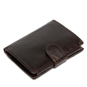 Porte-monnaie cuir homme, portefeuille court première couche cuir.9049 café