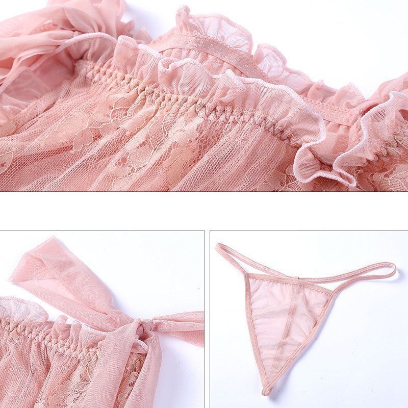 Nuisette sexy en dentelle, séduction pour femme. 0001-2
