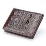 Crocodile-leather wallet, short men's crocodile wallet. 2009-6 brown