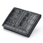 Crocodile-leather wallet, short men's crocodile wallet. 2009-6 black