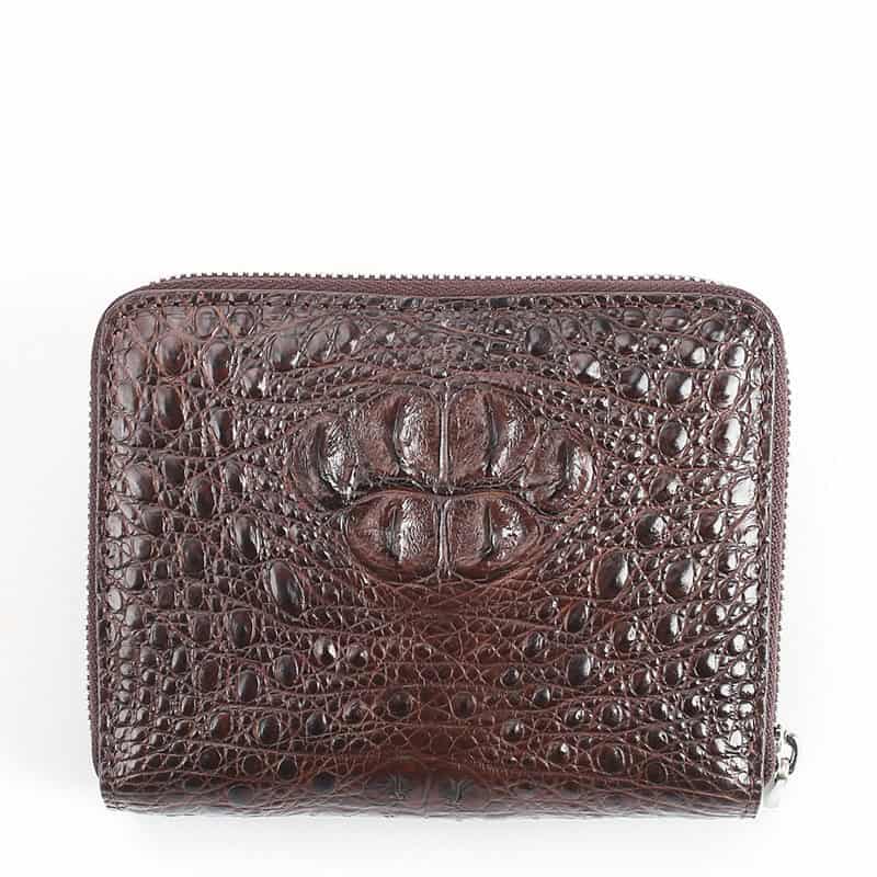 Men's crocodile skin leather wallet, luxury, business, crocodile coin purse.2010 brown