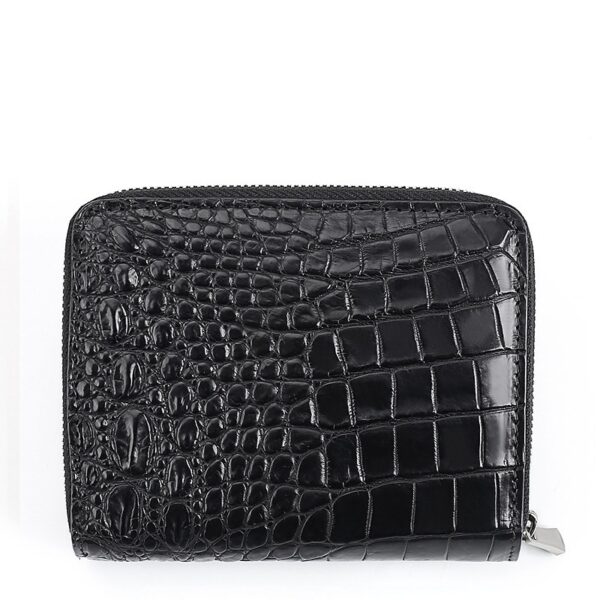 Portefeuille cuir crocodile homme, luxe, affaire, porte-monnaie croco.2010 noir dos 02