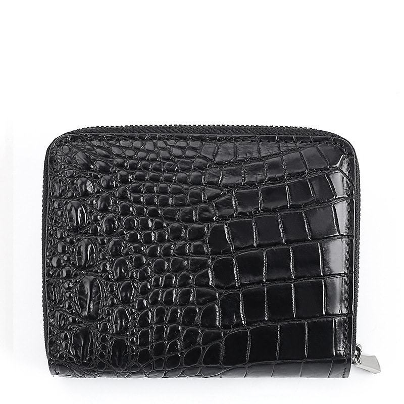 Men's crocodile leather wallet, luxury, business, crocodile coin purse.2010 black back 02