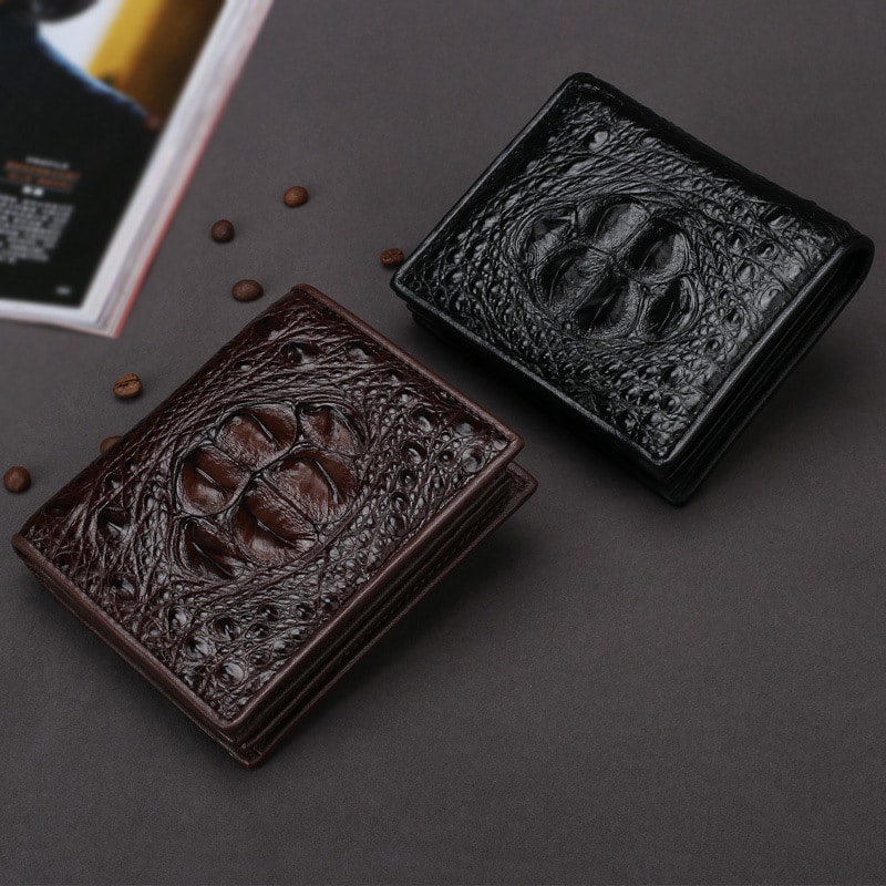 Men's crocodile-leather wallet, short crocodile wallet. 2009—4 colors