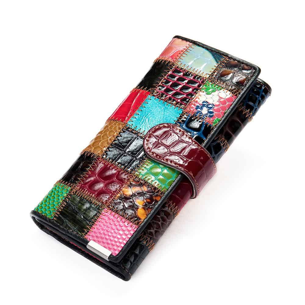 Portefeuille cuir femme, grande capacité, rétro 4202-7