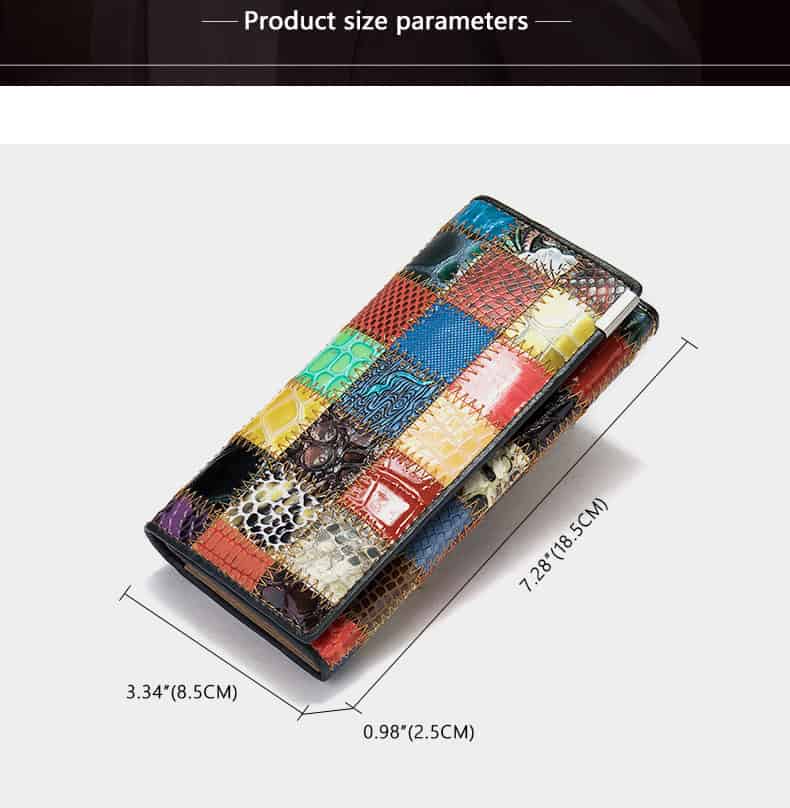 Portefeuille cuir femme, multifonctionnel avec fermeture éclair 4131 demo size