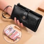 Portefeuille en cuir dames RFID, long portefeuille, porte-monnaie multifonctionnel.3526-noir 2