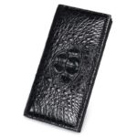 Men's crocodile skin leather wallet, casual luxury. 2008, black
