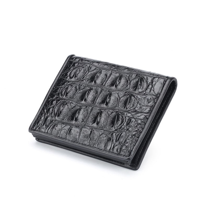 Men's crocodile leather wallet, luxury men's, business. 2009-5 black