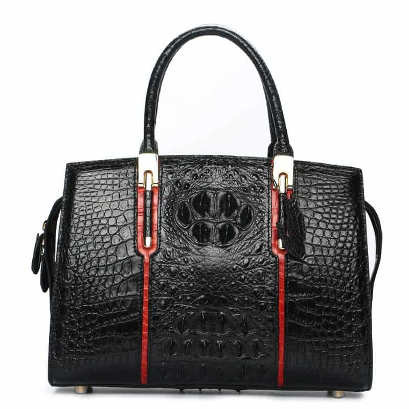 Luxury crocodile-leather handbag for elegant women. LB-8114 black 