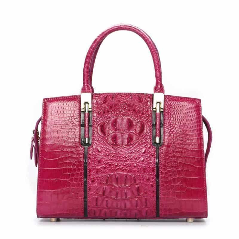 Luxury crocodile-leather handbag for elegant women. LB-8114 red