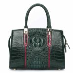 Luxury crocodile-leather handbag for elegant women. LB-8114 dark green