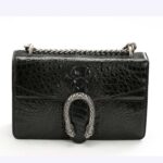 Crocodile-leather handbag, Dionysus crocodile bag. EN0079 black