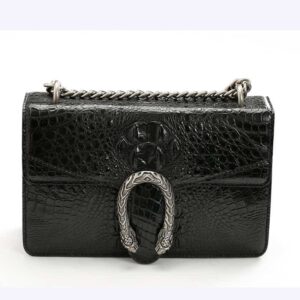 Crocodile-leather handbag, Dionysus crocodile bag. EN0079 black