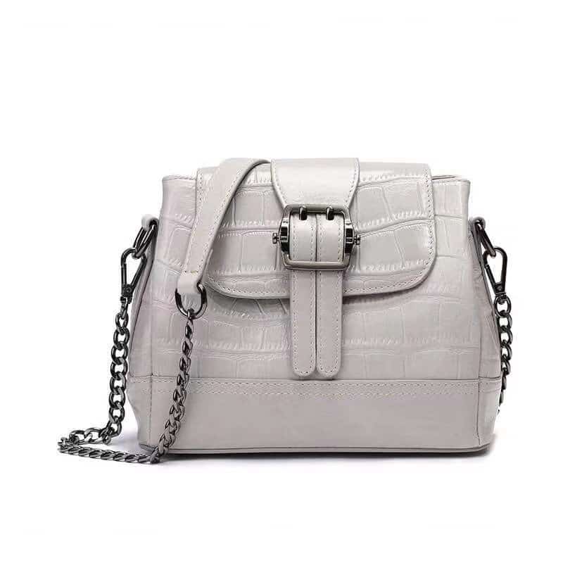 Sac à main en cuir femmes, sac en bandoulière en cuir de vachette. A649 rouge vin blanc cassé