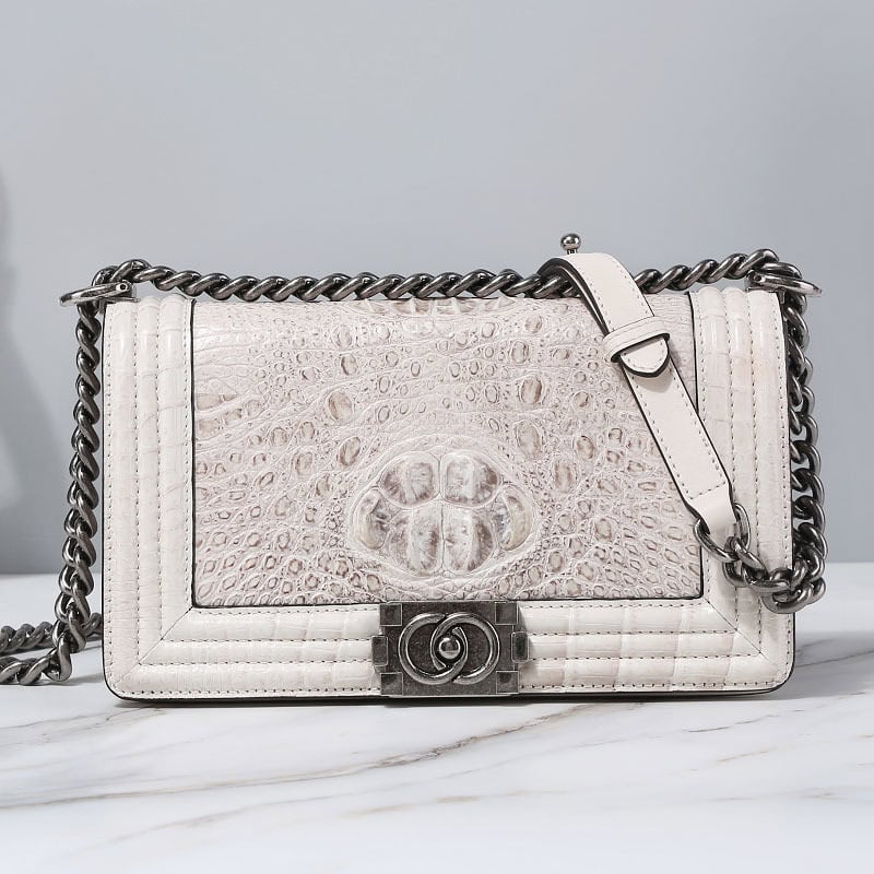 Women's Crocodile skin leather Bag with Classic Chain Shoulder Strap G1182-1