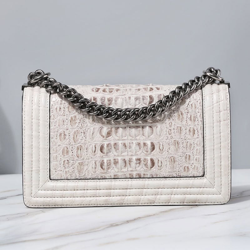 Women's Crocodile skin leather Bag with Classic Chain Shoulder Strap G1182-2