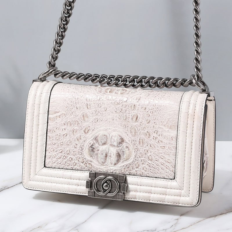 Women's Crocodile skin leather Bag with Classic Chain Shoulder Strap G1182-4